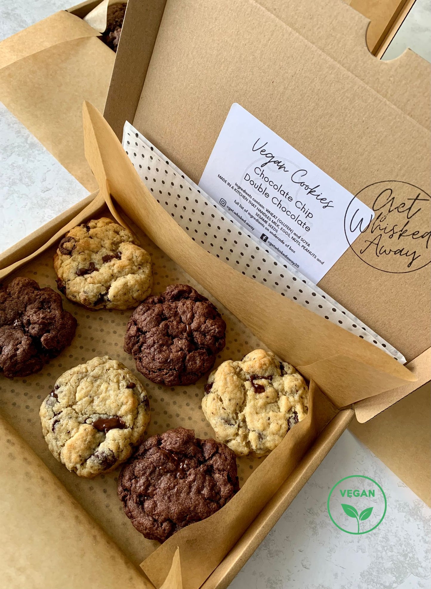vegan box of 6 cookies
